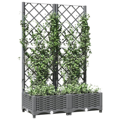 vidaXL Jardinière avec treillis gris clair 80x40x121,5 cm PP