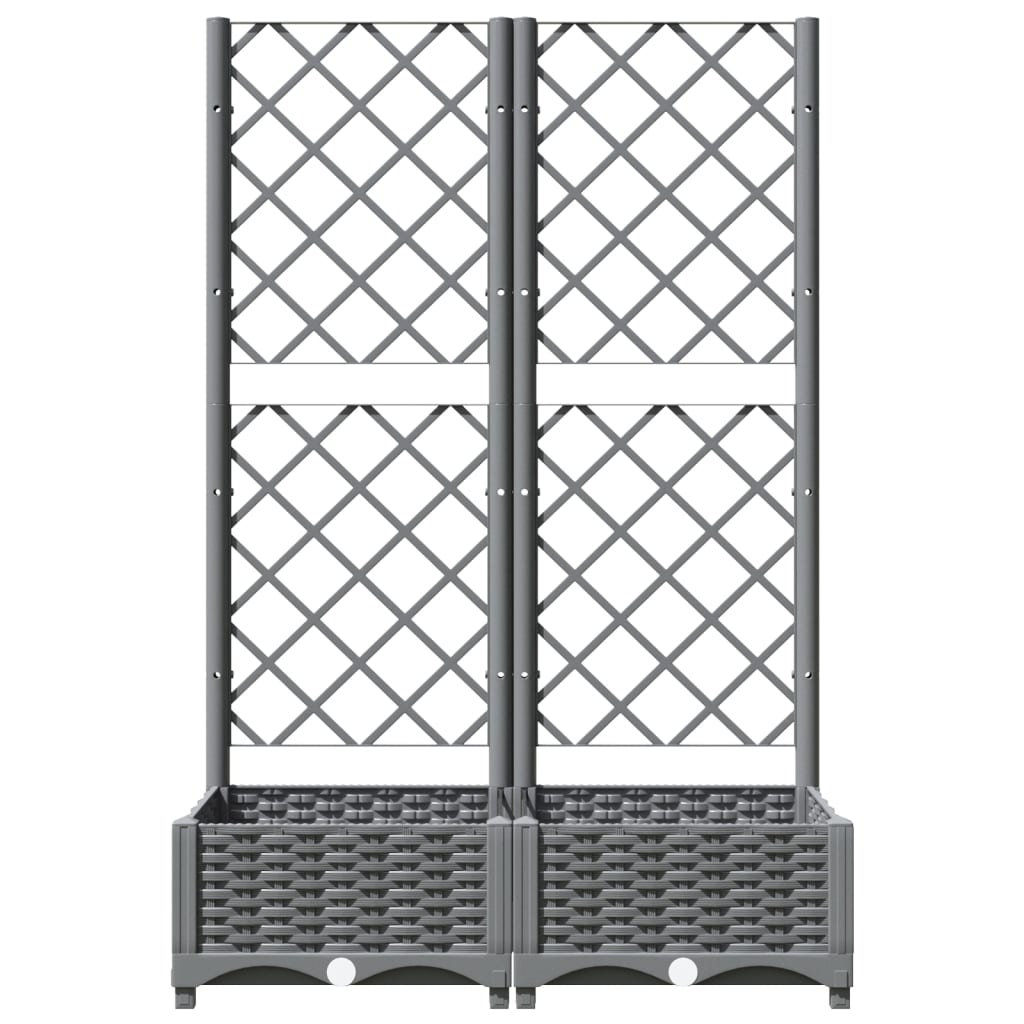 vidaXL Jardinière avec treillis gris clair 80x40x121,5 cm PP