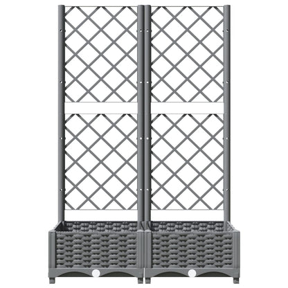 vidaXL Jardinière avec treillis gris clair 80x40x121,5 cm PP