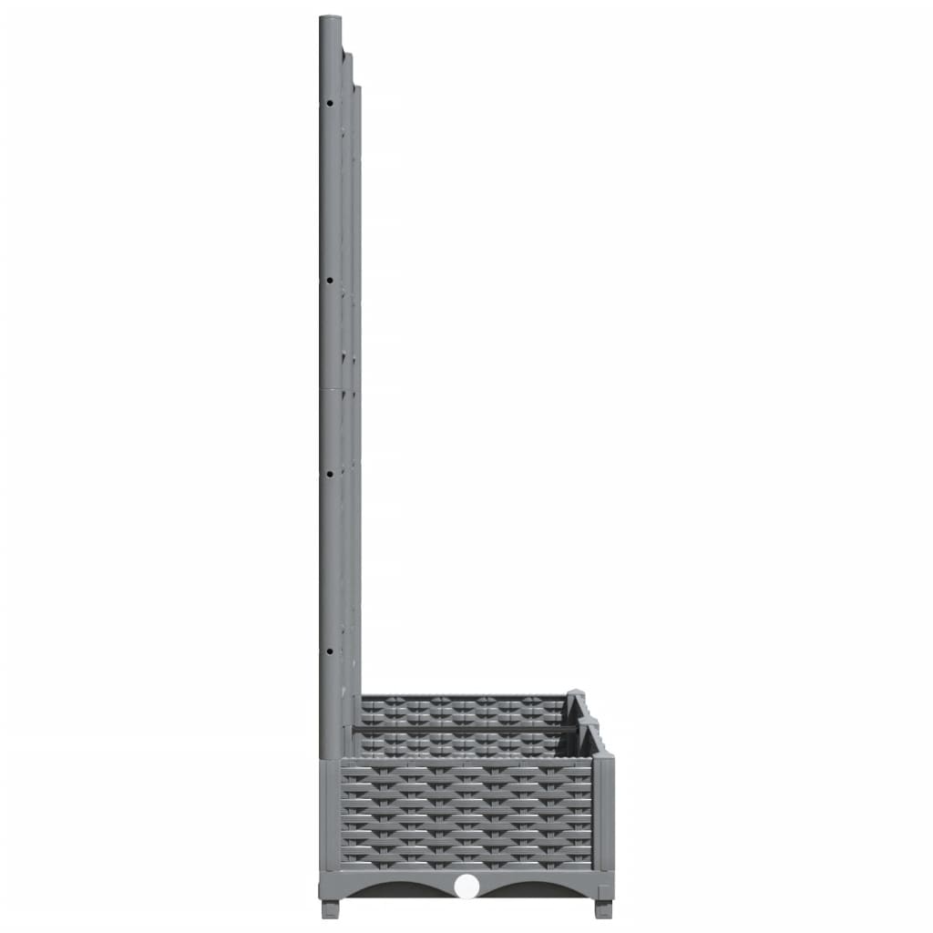 vidaXL Jardinière avec treillis gris clair 80x40x121,5 cm PP