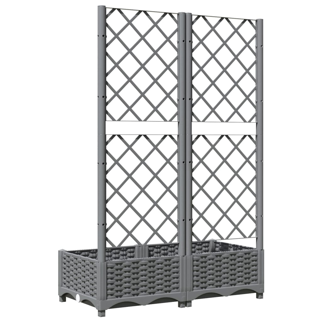 vidaXL Jardinière avec treillis gris clair 80x40x121,5 cm PP