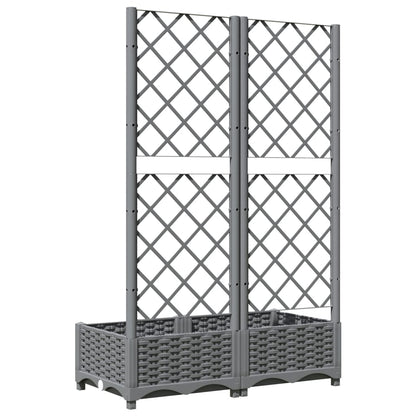 vidaXL Jardinière avec treillis gris clair 80x40x121,5 cm PP