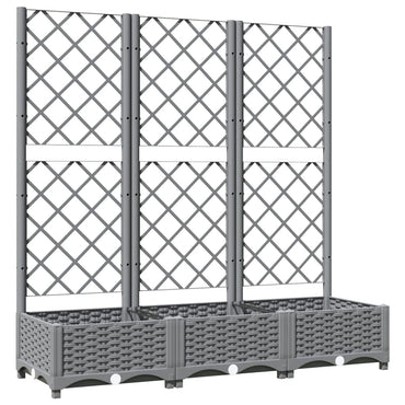 vidaXL Jardinière avec treillis Gris clair 120x40x121,5 cm PP