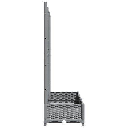 vidaXL Pflanzkübel mit Rankgitter Hellgrau 120x40x121,5 cm PP