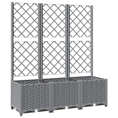 vidaXL Jardinière avec treillis Gris clair 120x40x136 cm PP