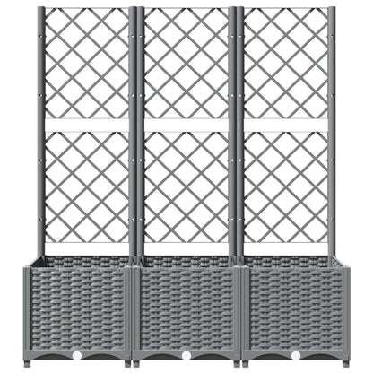 vidaXL Jardinière avec treillis Gris clair 120x40x136 cm PP