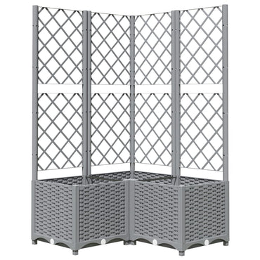 vidaXL Jardinière avec treillis gris clair 80x80x136 cm PP