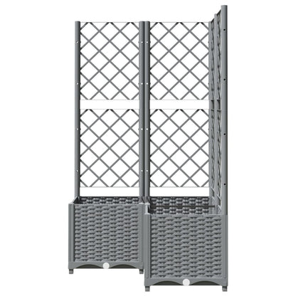vidaXL Jardinière avec treillis gris clair 80x80x136 cm PP