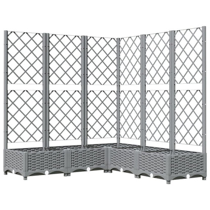 vidaXL Jardinière avec treillis gris clair 120x120x121,5 cm PP