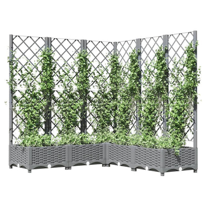 vidaXL Jardinière avec treillis gris clair 120x120x121,5 cm PP