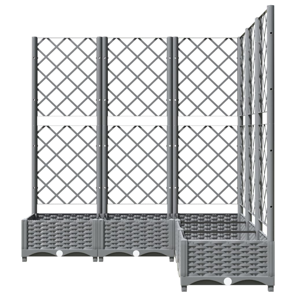 vidaXL Jardinière avec treillis gris clair 120x120x121,5 cm PP