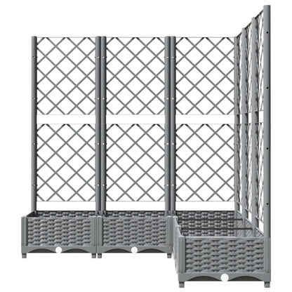 vidaXL Jardinière avec treillis gris clair 120x120x121,5 cm PP