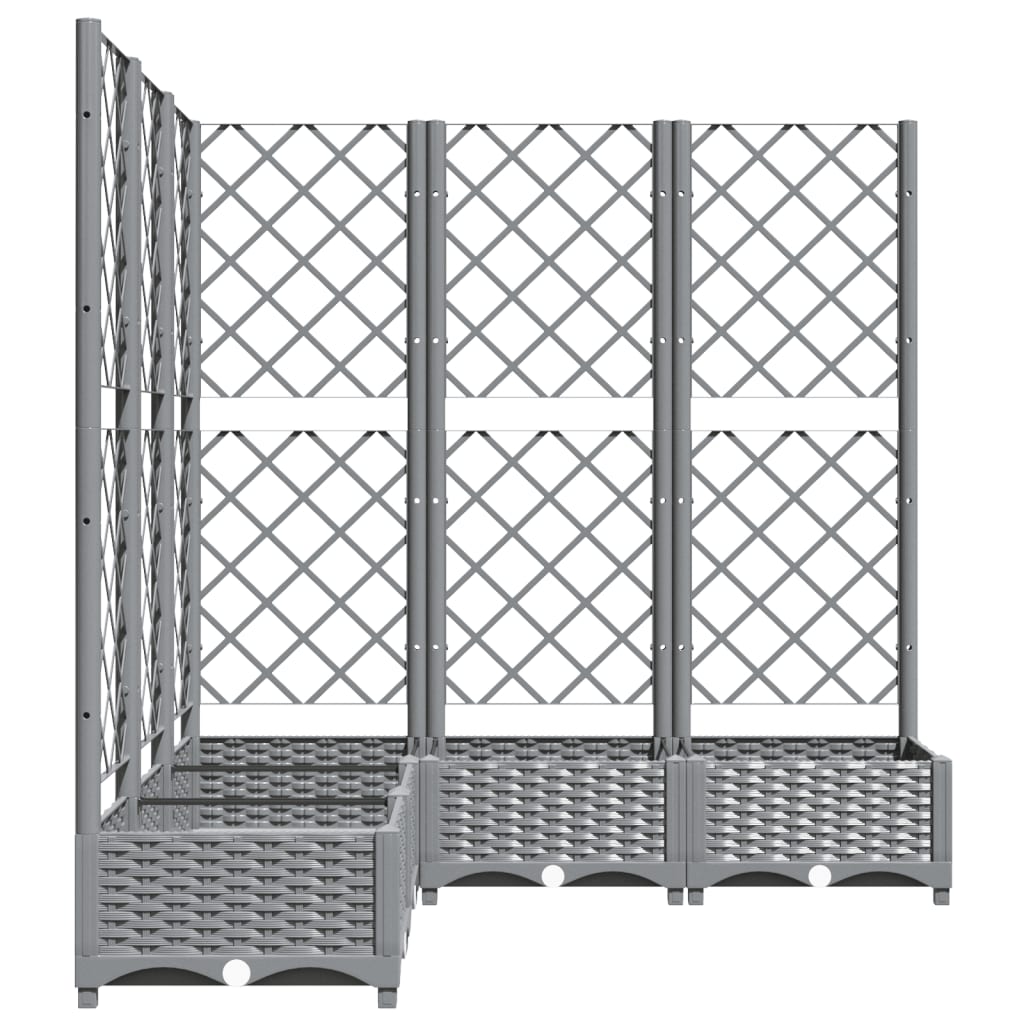 vidaXL Jardinière avec treillis gris clair 120x120x121,5 cm PP