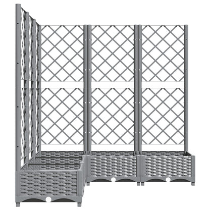 vidaXL Jardinière avec treillis gris clair 120x120x121,5 cm PP