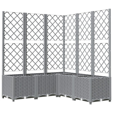 vidaXL Jardinière avec treillis Gris clair 120x120x136 cm PP