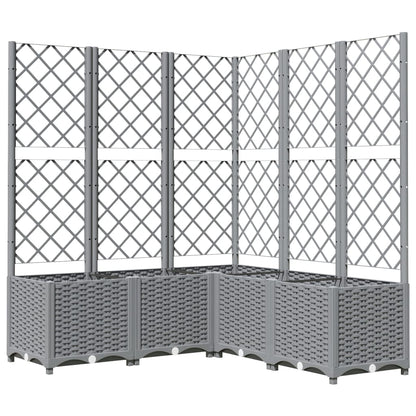 vidaXL Jardinière avec treillis Gris clair 120x120x136 cm PP