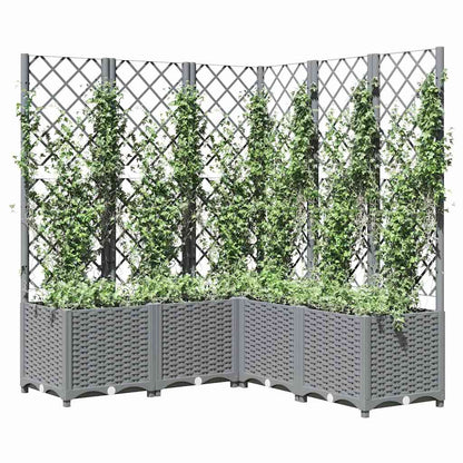 vidaXL Jardinière avec treillis Gris clair 120x120x136 cm PP