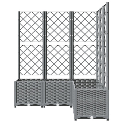 vidaXL Jardinière avec treillis Gris clair 120x120x136 cm PP