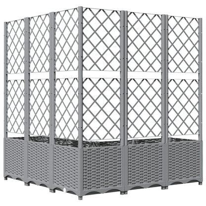 vidaXL Jardinière avec treillis Gris clair 120x120x136 cm PP