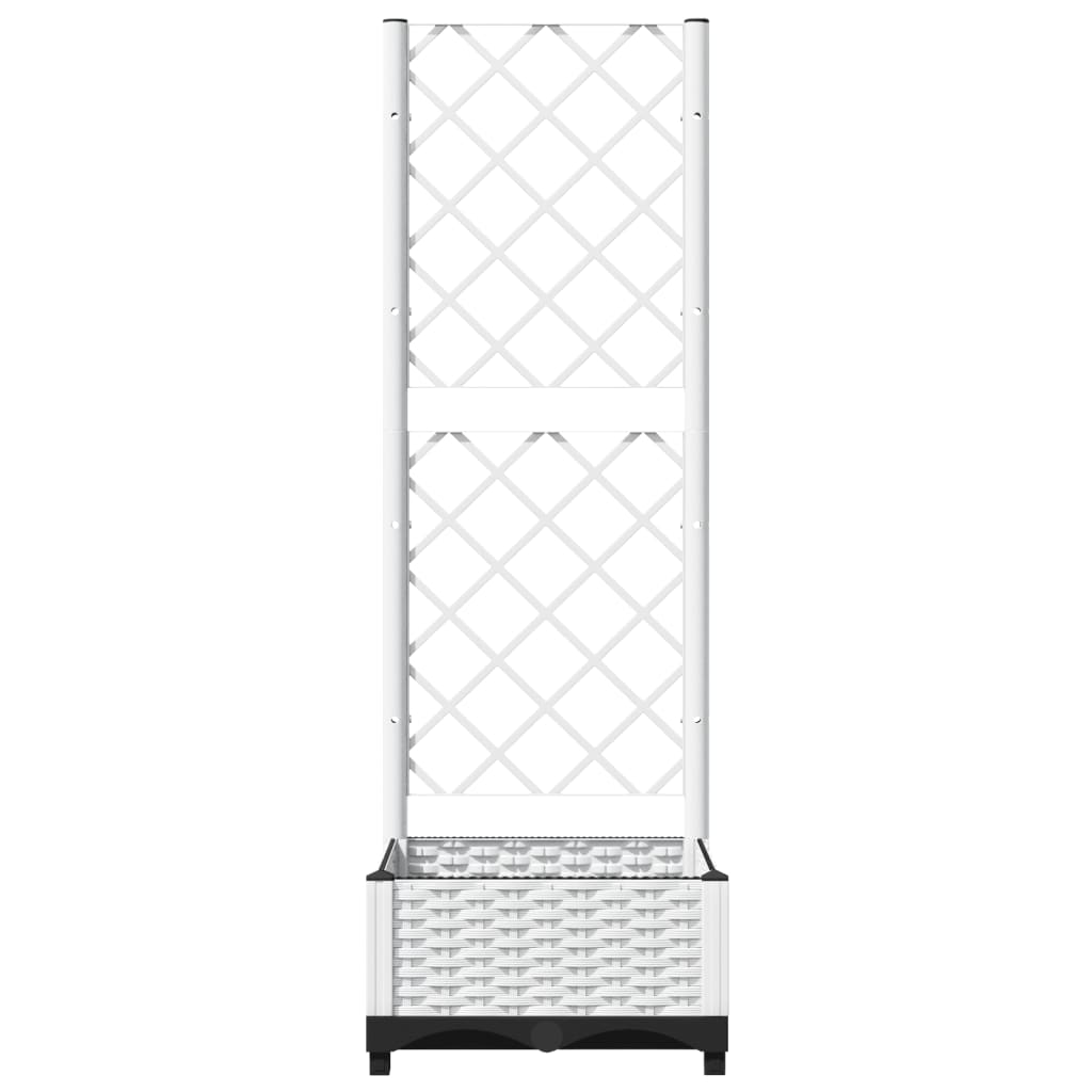 vidaXL Pflanzkübel mit Rankgitter Weiß 40x40x121,5 cm PP