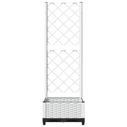 vidaXL Pflanzkübel mit Rankgitter Weiß 40x40x121,5 cm PP