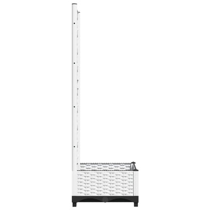 vidaXL Pflanzkübel mit Rankgitter Weiß 40x40x121,5 cm PP