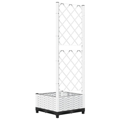 vidaXL Pflanzkübel mit Rankgitter Weiß 40x40x121,5 cm PP
