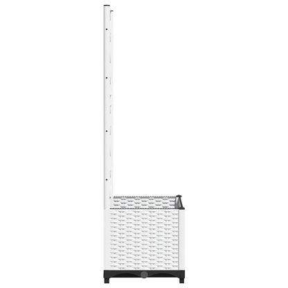 vidaXL Pflanzkübel mit Rankgitter Weiß 40x40x136 cm PP