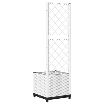vidaXL Pflanzkübel mit Rankgitter Weiß 40x40x136 cm PP
