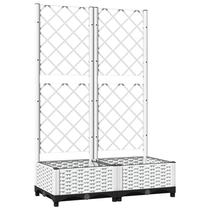 vidaXL Pflanzkübel mit Rankgitter Weiß 80x40x121,5 cm PP