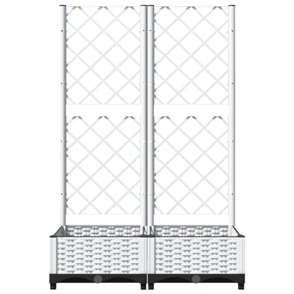 vidaXL Pflanzkübel mit Rankgitter Weiß 80x40x121,5 cm PP