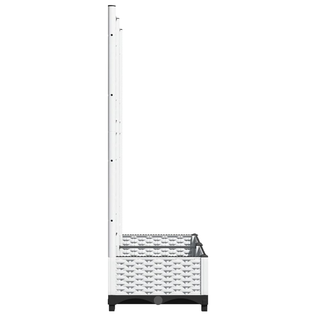 vidaXL Pflanzkübel mit Rankgitter Weiß 80x40x121,5 cm PP