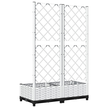 vidaXL Pflanzkübel mit Rankgitter Weiß 80x40x121,5 cm PP