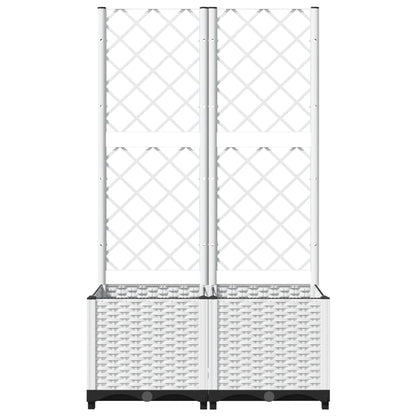 vidaXL Pflanzkübel mit Rankgitter Weiß 80x40x136 cm PP