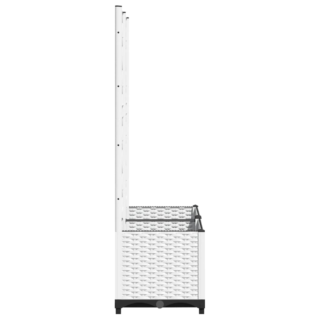 vidaXL Pflanzkübel mit Rankgitter Weiß 80x40x136 cm PP