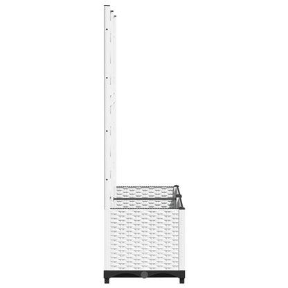 vidaXL Pflanzkübel mit Rankgitter Weiß 80x40x136 cm PP