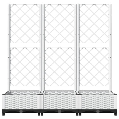 vidaXL Garten-Pflanzgefäß mit Spalier Weiß 120 x 40 x 121,5 cm PP