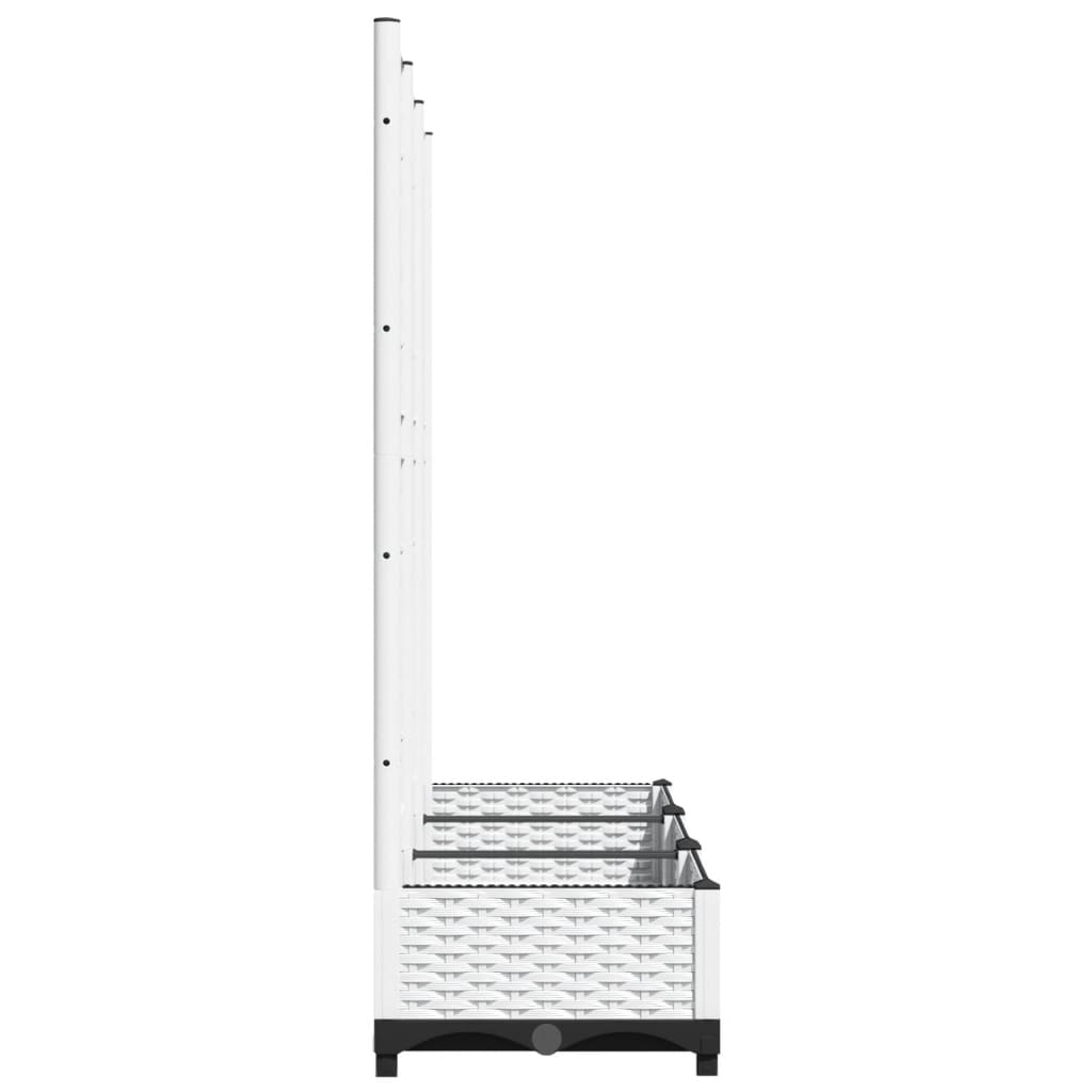 Garten-Pflanzgefäß mit Spalier Weiß 120 x 40 x 121,5 cm PP
