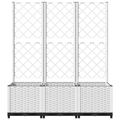 vidaXL Jardinière avec treillis blanc 120x40x136 cm PP