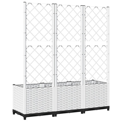 vidaXL Jardinière avec treillis blanc 120x40x136 cm PP
