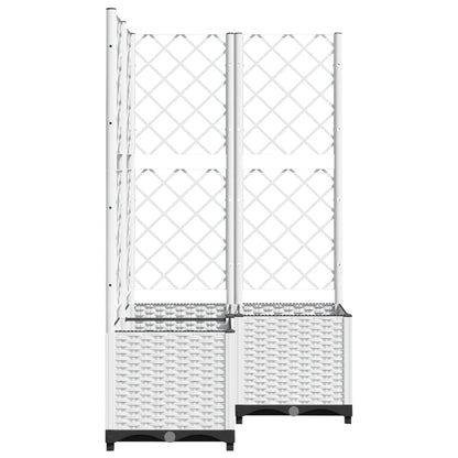 vidaXL Pflanzkübel mit Rankgitter Weiß 80x80x136 cm PP