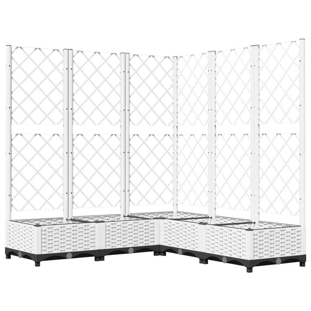 vidaXL Pflanzkübel mit Rankgitter Weiß 120x120x121,5 cm PP