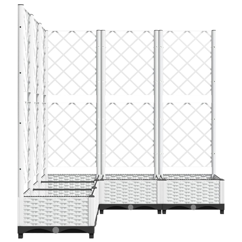 vidaXL Pflanzkübel mit Rankgitter Weiß 120x120x121,5 cm PP
