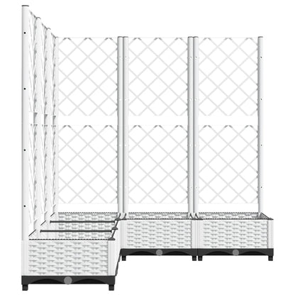 vidaXL Pflanzkübel mit Rankgitter Weiß 120x120x121,5 cm PP
