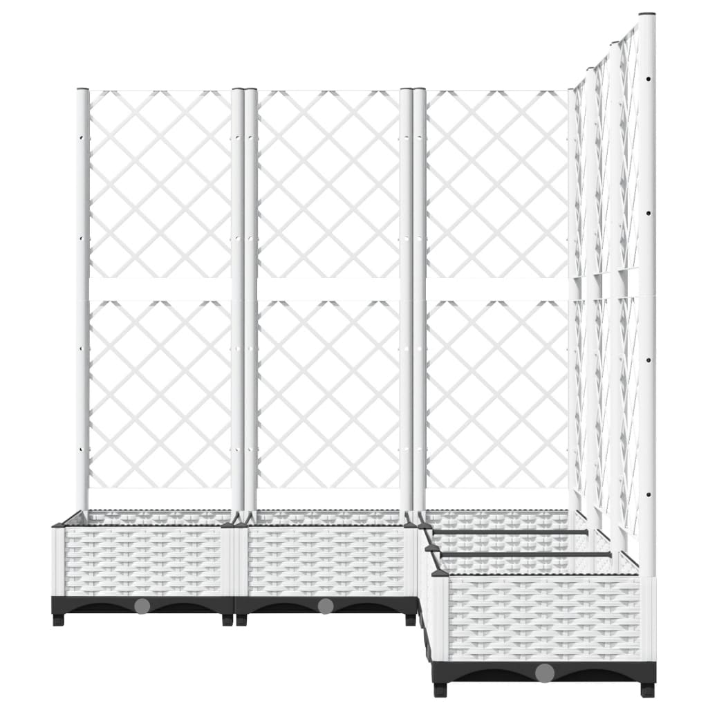 vidaXL Pflanzkübel mit Rankgitter Weiß 120x120x121,5 cm PP
