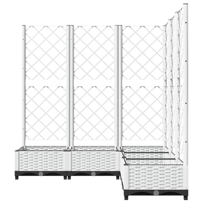 vidaXL Pflanzkübel mit Rankgitter Weiß 120x120x121,5 cm PP