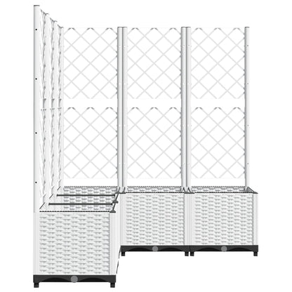 vidaXL Pflanzkübel mit Rankgitter Weiß 120x120x136 cm PP