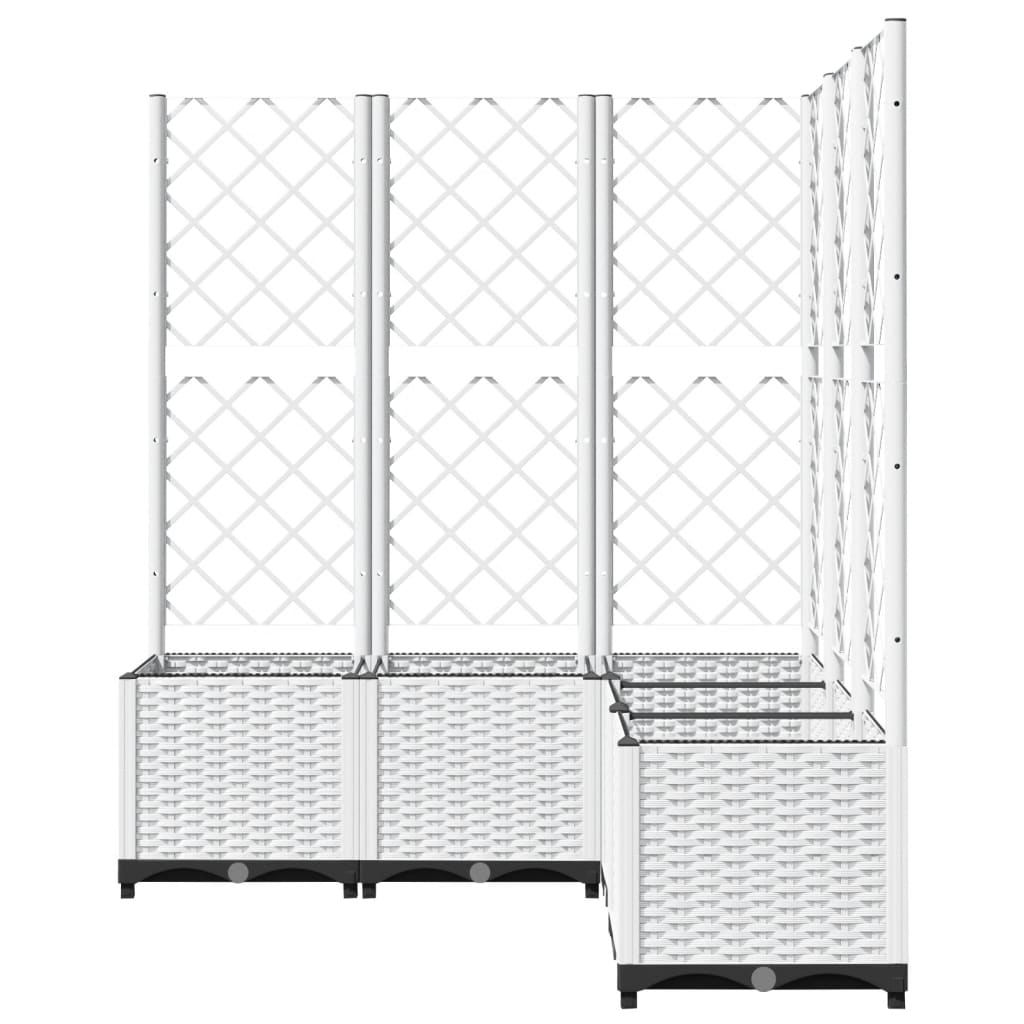 vidaXL Pflanzkübel mit Rankgitter Weiß 120x120x136 cm PP