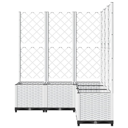 vidaXL Pflanzkübel mit Rankgitter Weiß 120x120x136 cm PP