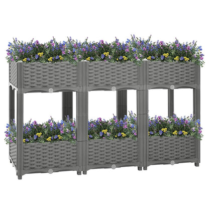 vidaXL Carré potager 120x40x71 cm polypropylène